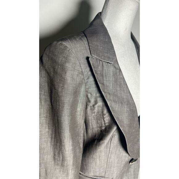 Lafayette 148 Womens Size 6 Wool‎ & Linen Blazer Stretch Single Button Front Tan - Picture 7 of 12